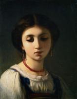 Charles Zacharie Landelle - Portrait of a Young Italian Girl
